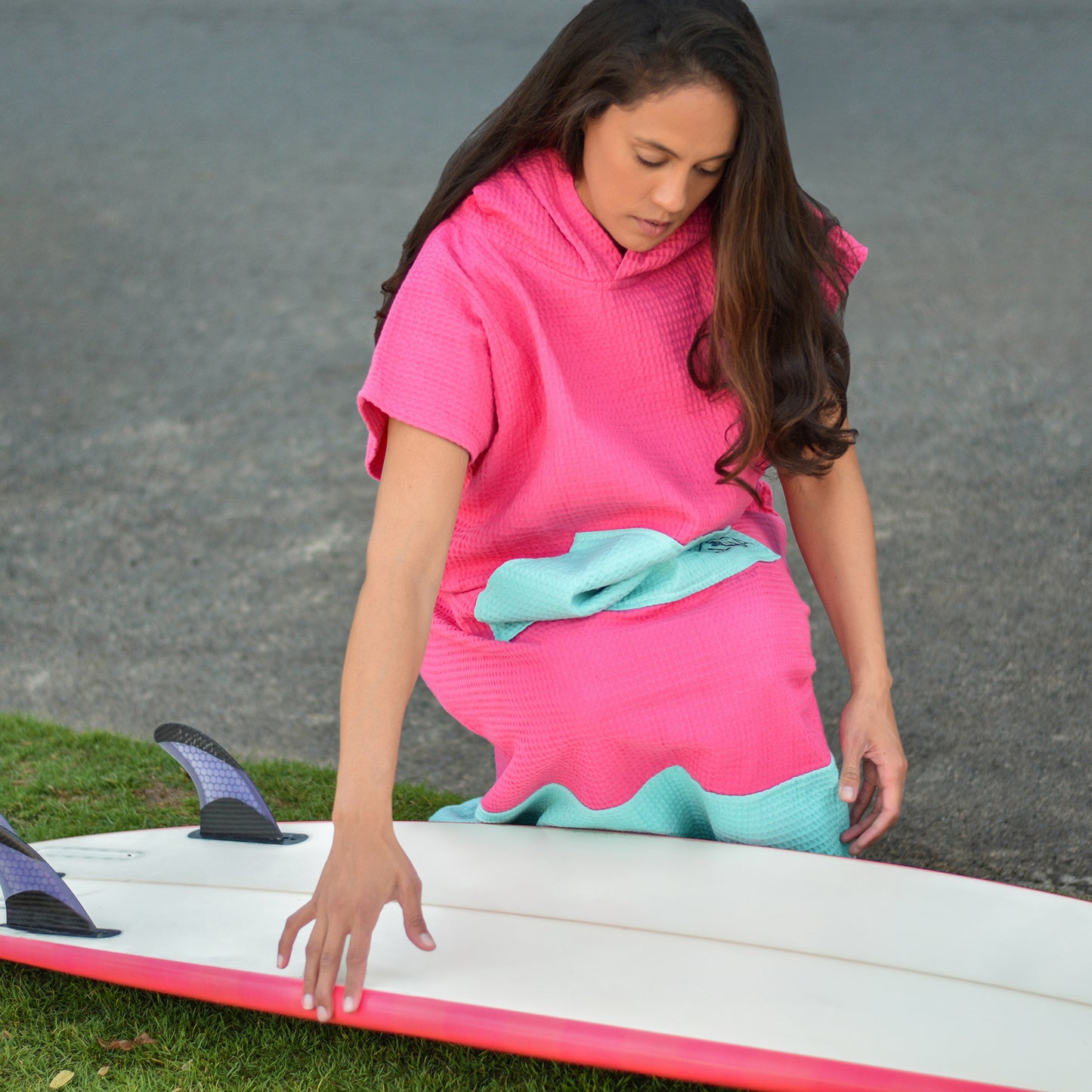 Pink surf poncho