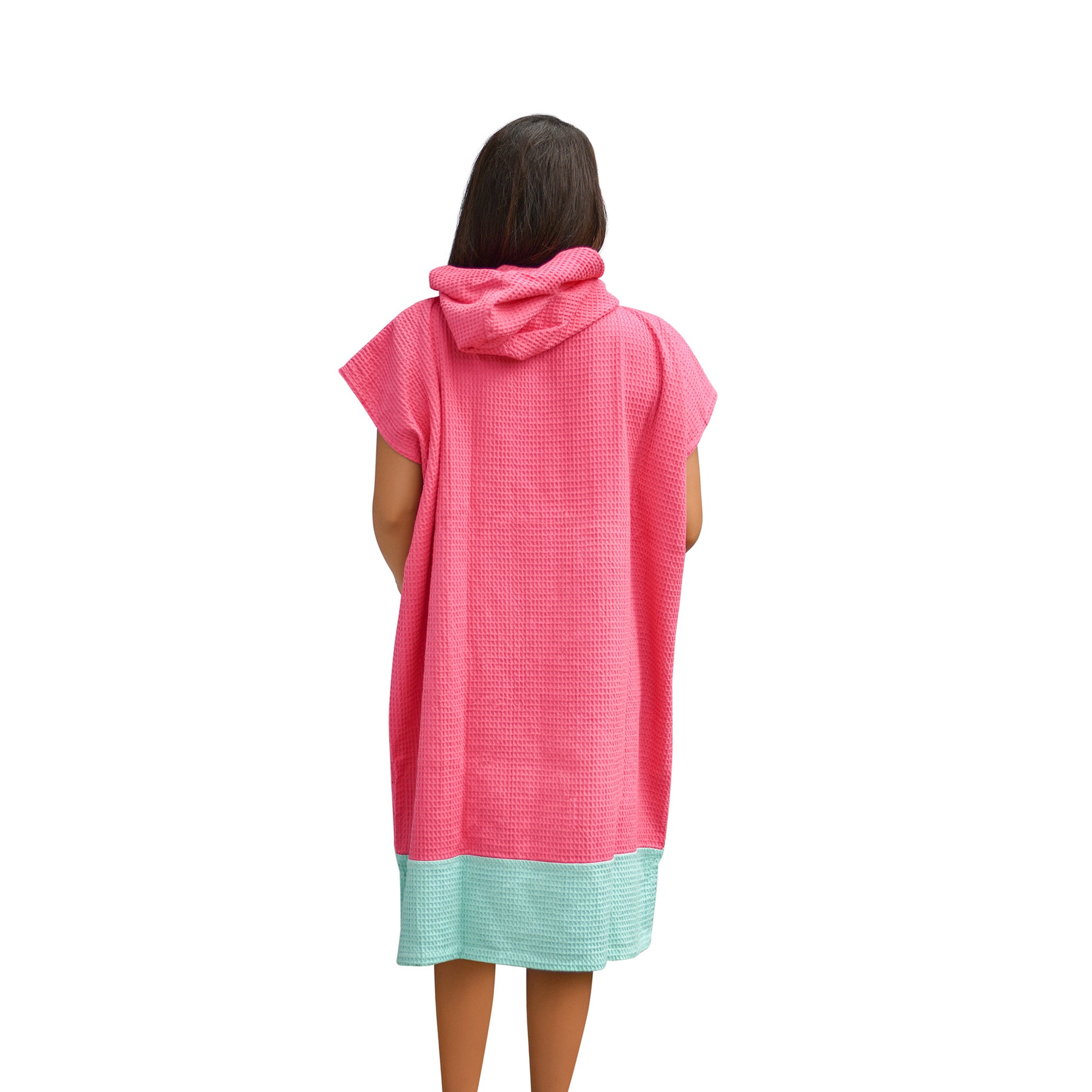 Pink surf poncho back view